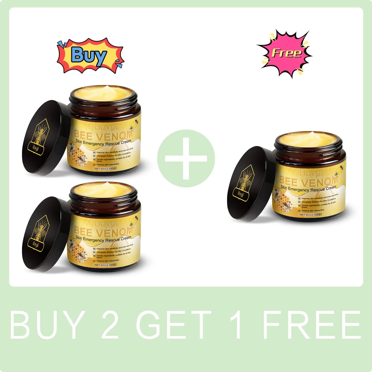 Bee Venom Cream | Relieves Redness Repairs Damage Strengthens Skin | Deep Moisturizing