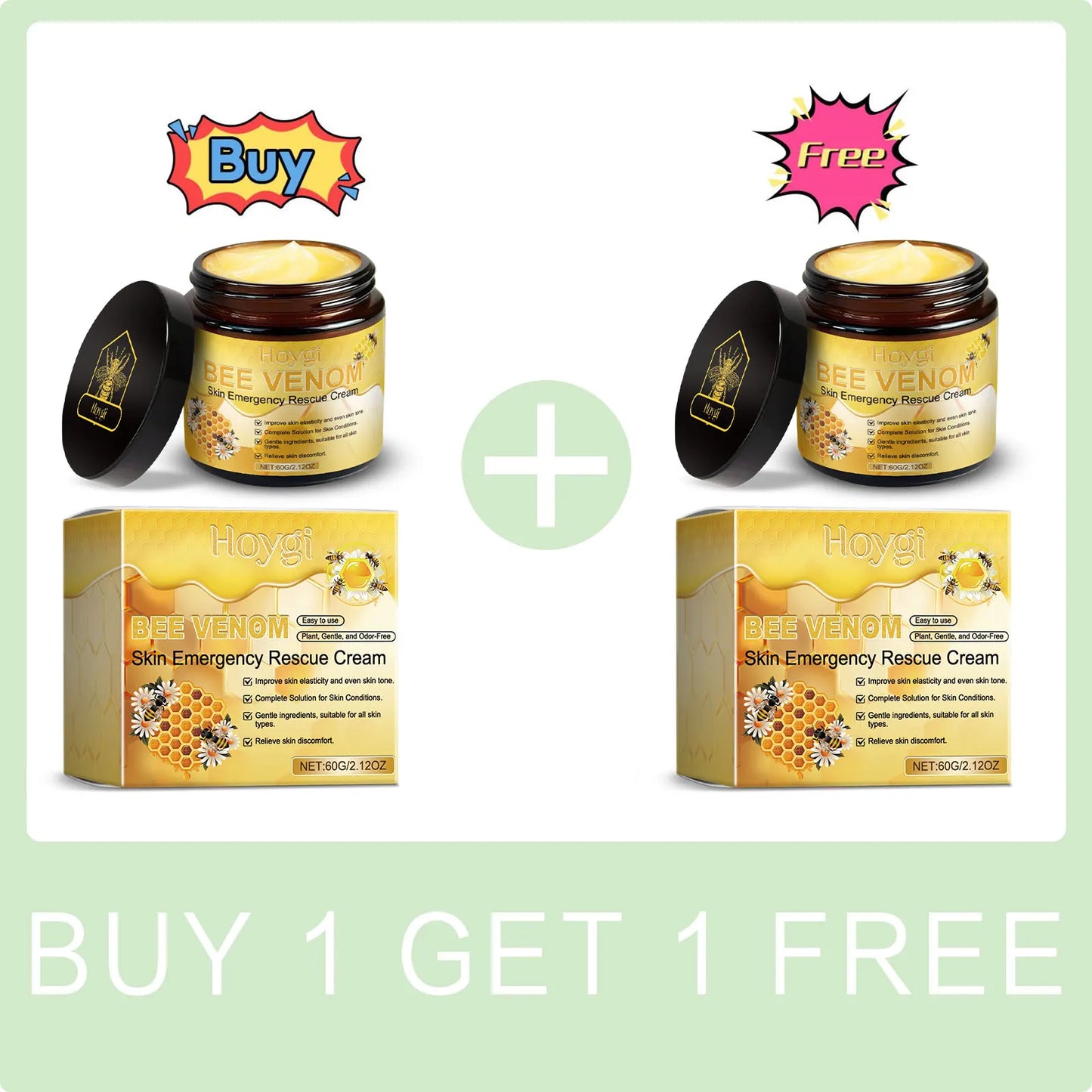 Bee Venom Cream | Relieves Redness Repairs Damage Strengthens Skin | Deep Moisturizing