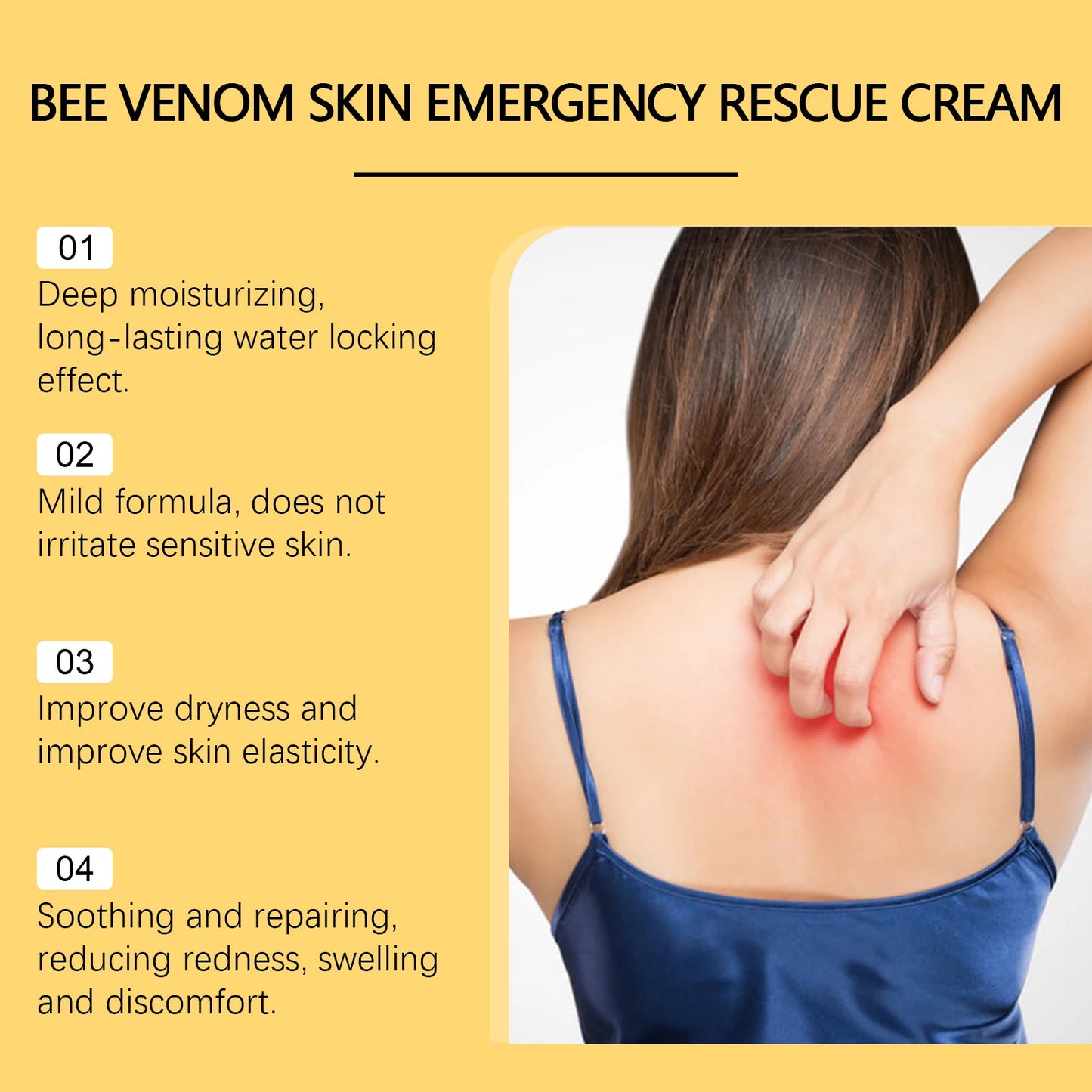 Bee Venom Cream | Relieves Redness Repairs Damage Strengthens Skin | Deep Moisturizing